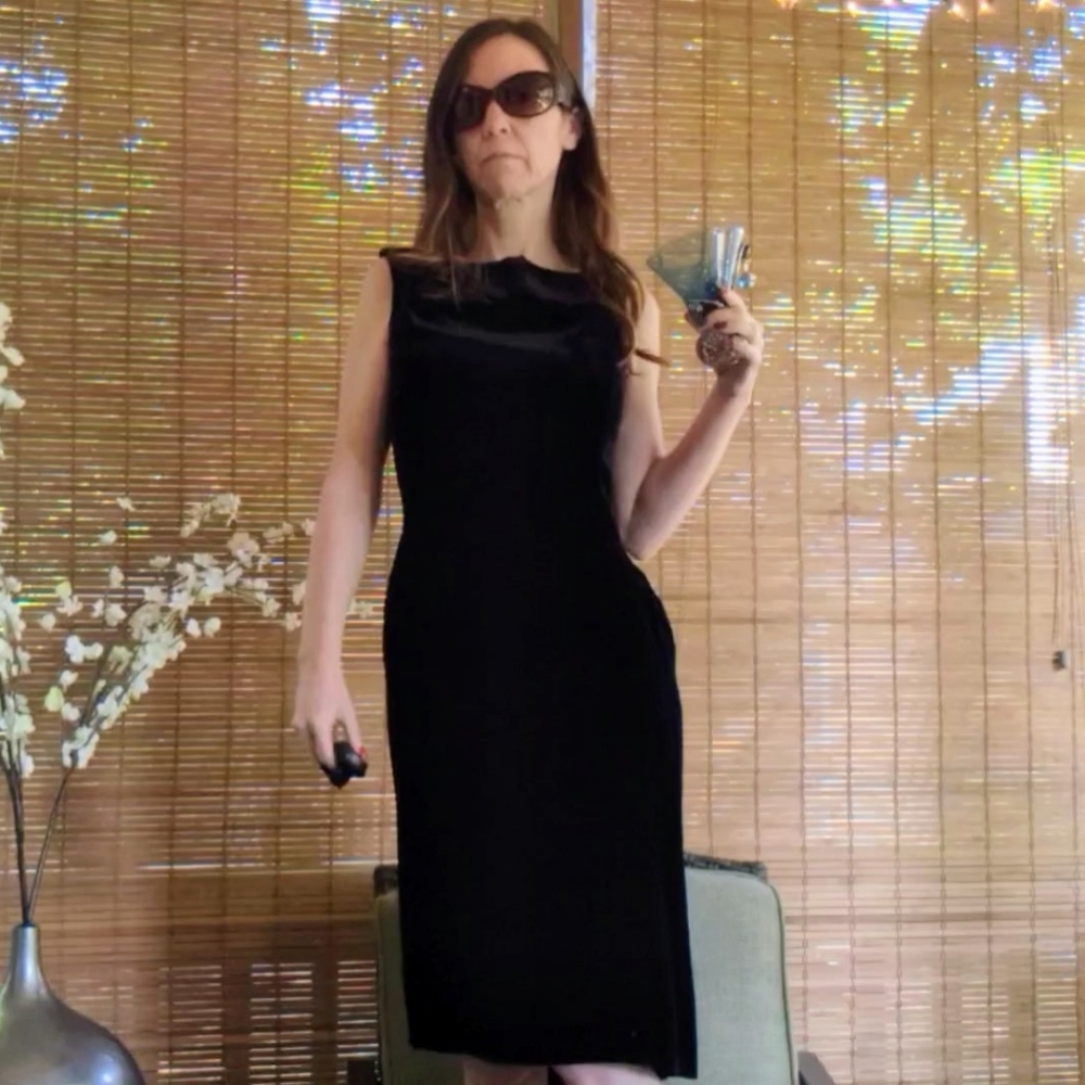 Zara black velvet cocktail dress